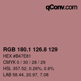 カラーコード: RGB 180.1 126.8 129 | qconv.com