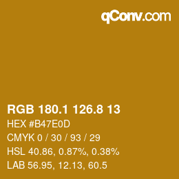 カラーコード: RGB 180.1 126.8 13 | qconv.com