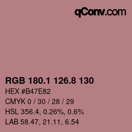 カラーコード: RGB 180.1 126.8 130 | qconv.com