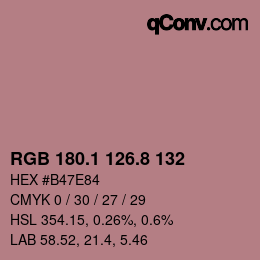 Color code: RGB 180.1 126.8 132 | qconv.com