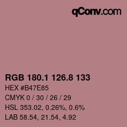 Color code: RGB 180.1 126.8 133 | qconv.com