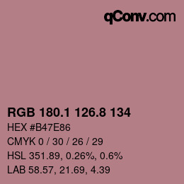 Color code: RGB 180.1 126.8 134 | qconv.com