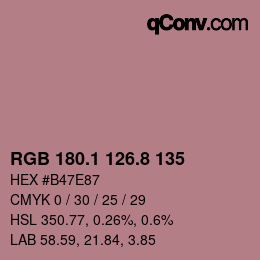 Color code: RGB 180.1 126.8 135 | qconv.com