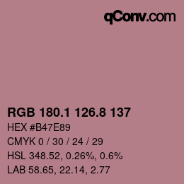 Color code: RGB 180.1 126.8 137 | qconv.com