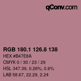 Code couleur: RGB 180.1 126.8 138 | qconv.com