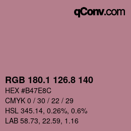 カラーコード: RGB 180.1 126.8 140 | qconv.com
