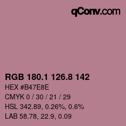 カラーコード: RGB 180.1 126.8 142 | qconv.com