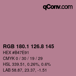 カラーコード: RGB 180.1 126.8 145 | qconv.com