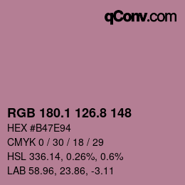 Color code: RGB 180.1 126.8 148 | qconv.com