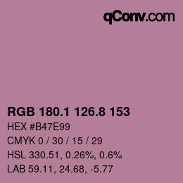 Color code: RGB 180.1 126.8 153 | qconv.com