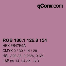 カラーコード: RGB 180.1 126.8 154 | qconv.com