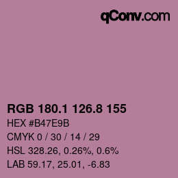 カラーコード: RGB 180.1 126.8 155 | qconv.com