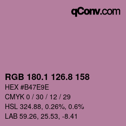 Color code: RGB 180.1 126.8 158 | qconv.com
