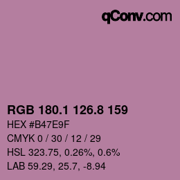 Color code: RGB 180.1 126.8 159 | qconv.com