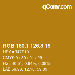 カラーコード: RGB 180.1 126.8 16 | qconv.com