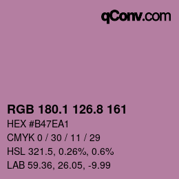 カラーコード: RGB 180.1 126.8 161 | qconv.com