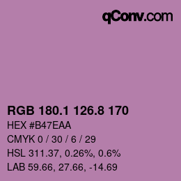 カラーコード: RGB 180.1 126.8 170 | qconv.com