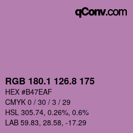 カラーコード: RGB 180.1 126.8 175 | qconv.com