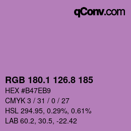 カラーコード: RGB 180.1 126.8 185 | qconv.com