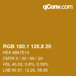 カラーコード: RGB 180.1 126.8 20 | qconv.com