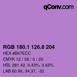 カラーコード: RGB 180.1 126.8 204 | qconv.com
