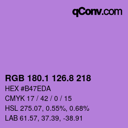 カラーコード: RGB 180.1 126.8 218 | qconv.com