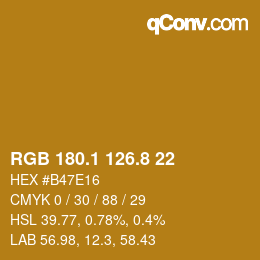 Color code: RGB 180.1 126.8 22 | qconv.com