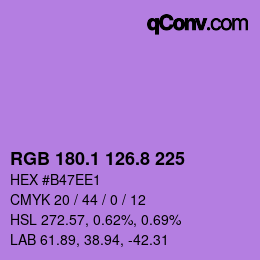 カラーコード: RGB 180.1 126.8 225 | qconv.com