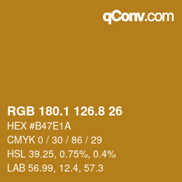 カラーコード: RGB 180.1 126.8 26 | qconv.com
