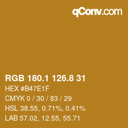 Color code: RGB 180.1 126.8 31 | qconv.com