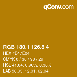 カラーコード: RGB 180.1 126.8 4 | qconv.com