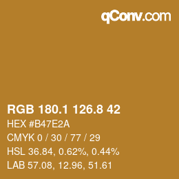 Color code: RGB 180.1 126.8 42 | qconv.com