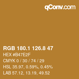 Color code: RGB 180.1 126.8 47 | qconv.com