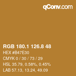 カラーコード: RGB 180.1 126.8 48 | qconv.com