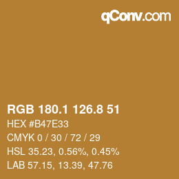 Color code: RGB 180.1 126.8 51 | qconv.com