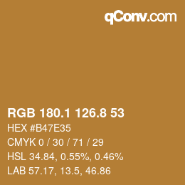 カラーコード: RGB 180.1 126.8 53 | qconv.com