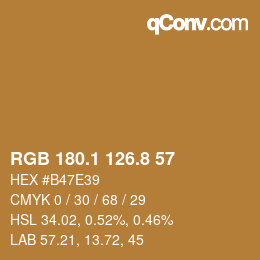 カラーコード: RGB 180.1 126.8 57 | qconv.com