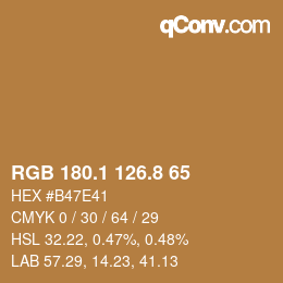 Color code: RGB 180.1 126.8 65 | qconv.com