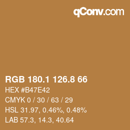 Color code: RGB 180.1 126.8 66 | qconv.com