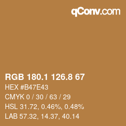 Color code: RGB 180.1 126.8 67 | qconv.com