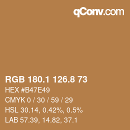 Color code: RGB 180.1 126.8 73 | qconv.com