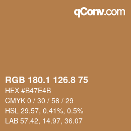 Color code: RGB 180.1 126.8 75 | qconv.com