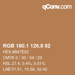Color code: RGB 180.1 126.8 82 | qconv.com