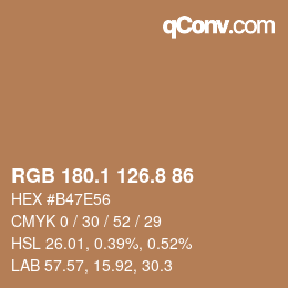 Color code: RGB 180.1 126.8 86 | qconv.com