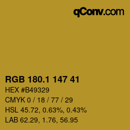 カラーコード: RGB 180.1 147 41 | qconv.com