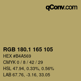 Color code: RGB 180.1 165 105 | qconv.com
