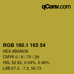 カラーコード: RGB 180.1 165 54 | qconv.com