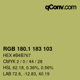 カラーコード: RGB 180.1 183 103 | qconv.com