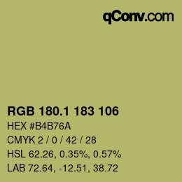 カラーコード: RGB 180.1 183 106 | qconv.com