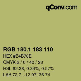 カラーコード: RGB 180.1 183 110 | qconv.com